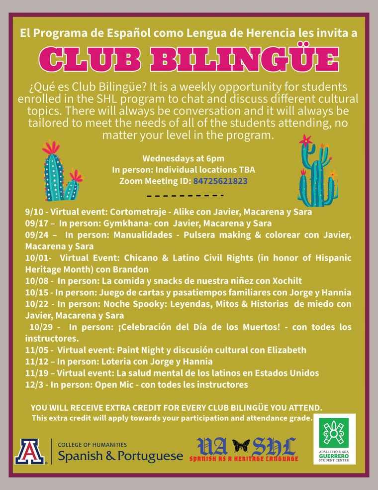 Club Bilingue Flyer