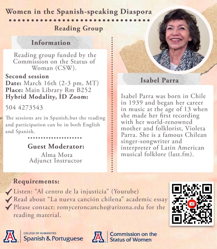 Isabel Parra Reading Group Flyer